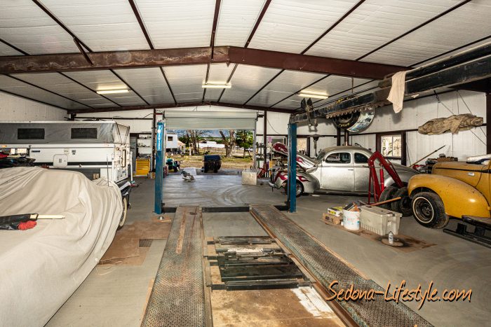 Car Lift Metal Building Shop on property in Camp Verde - for sale Call Sheri Sperry Coldwell Banker Realty -928.274.7355