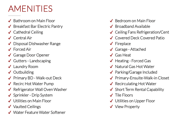 Amenities for 25 Santa Barabara Sedona AZ - STR capable call Sheri Sperry at 928.274.7355 for more information