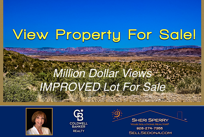 view property, improved lot, Cottonwood property, value added property, utilities at lot, million dollar views.