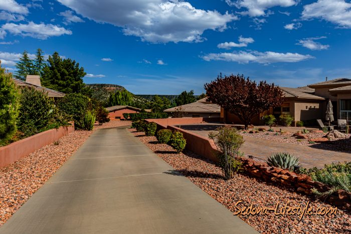 Long Private driveway - Sedona Golf Resort Flagship Lot Location fronts golfcourse - Call Sheri Sperry @928.274.7355 Coldwell Banker Realty Sedona