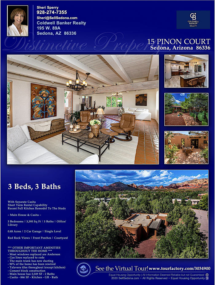 Flyer - 15 Pinon Ct Sedona AZ - Call SHERI SPERRY for more info at 928.274.7355