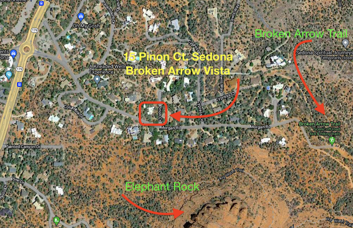  FOR SALE - 15 Pinion Ct. Sedona AZ 86336 - Call SHERI SPERRY for more info 928.274.7355 - Separate Casita - Short Term Rental Capable - Kitchen Remodeled - Recent Ensuite Addition - COLDWELL BANKER Luxury Real Estate - #milliondollarlisting - Broken Arrow Trail Map