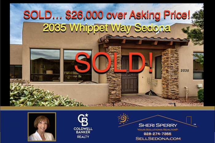 SOLD for $26,000 over asking - Call Sheri Sperry for all your Sedona real Estate needs @ 928.274.7355 or sellsedona.com