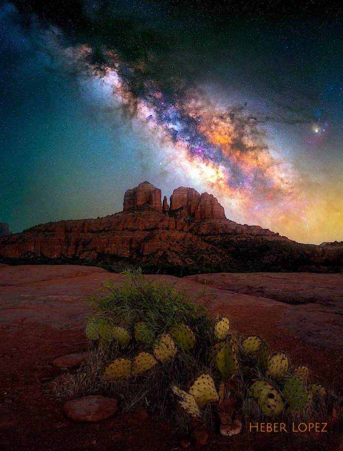 Cathedral Rock and Milky Way - courtesy of Heber Lopez - Facebook June 2023