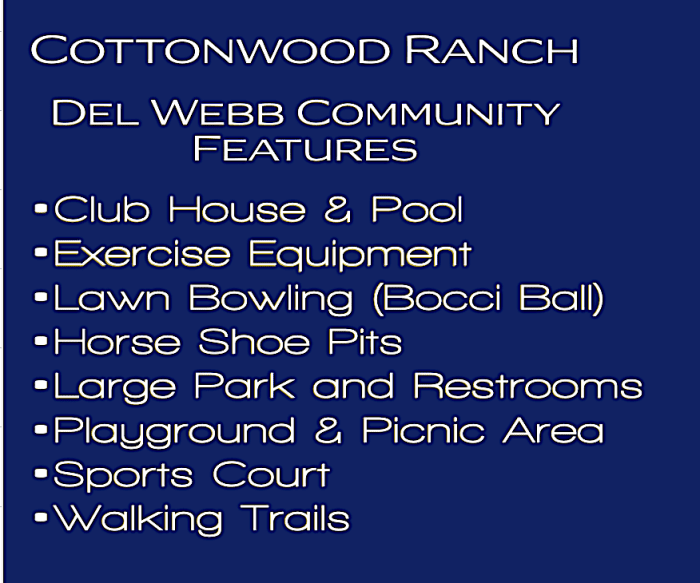 Cottonwood Ranch Features list for 1620 W Bronco Ln Cottonwood @call Sheri Sperry @ 928.274.7355 for more info
