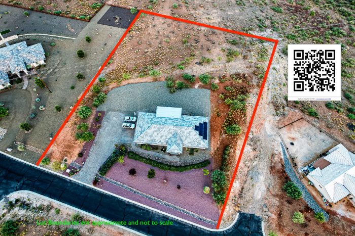 2835 S Quail Canyon Rd Cottonwood AZ - Elevated-Property-View-1.62-Acres with simulated boundaries - not to scale - Call Sheri Sperry at 928.274.7355 for all your Verde Valley and Sedona real estate needs.