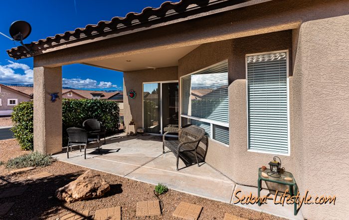 Patio faces southern exposure - - Call Sheri Sperry of Coldwell Banker Realty Sedona at 928.274.7355 for all your real estate information