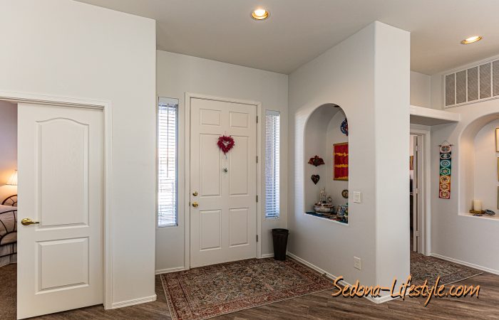 Front door entry - Call Sheri Sperry of Coldwell Banker Realty Sedona at 928.274.7355 for all your real estate information