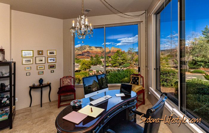 Office area with outstanding views of the uptown red rock features For mor info Call SHERI SPERRY at 928.274.7355 for all your real estate needs