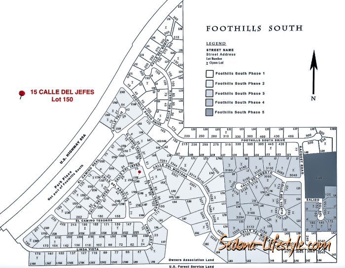 Community Map of Foothills South, Sedona AZ Community Map of Foothills South, Sedona AZ