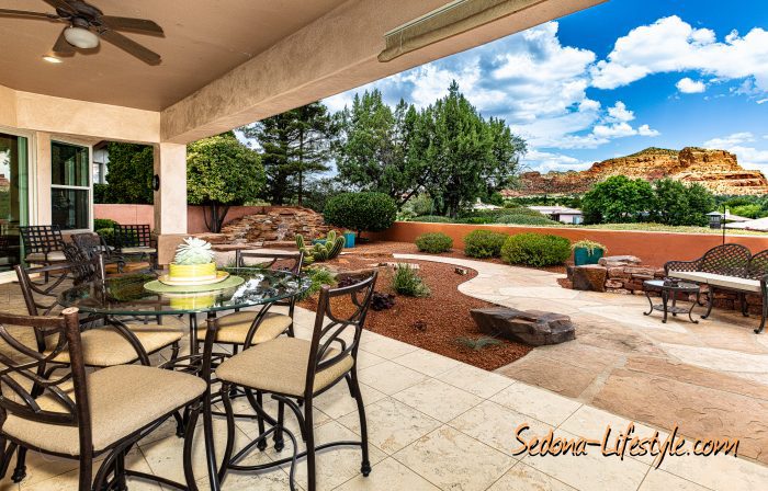 Al Fresco Dining,Backyard BBQ area in Covered Patio, For Sale, Golf Course Home tranquil desert scape, Call Sheri Sperry at 928.274.7355 for more info