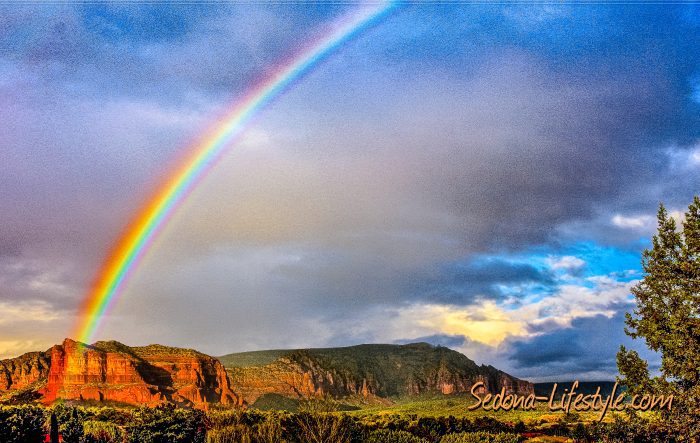 Rainbows and Sedona Weather stunning views - FOR SALE Golf course property for sale. 205 E Bighorn Ct, Sedona AZ 86351. Call Sheri Sperry at 928.274.7355