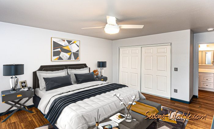 Virtual Staging - Primary Bedroom - Home For Sale - Call Sheri Sperry @ 928.274.7355 for all the details and information on this home and other homes in the Verde Valley and Sedona