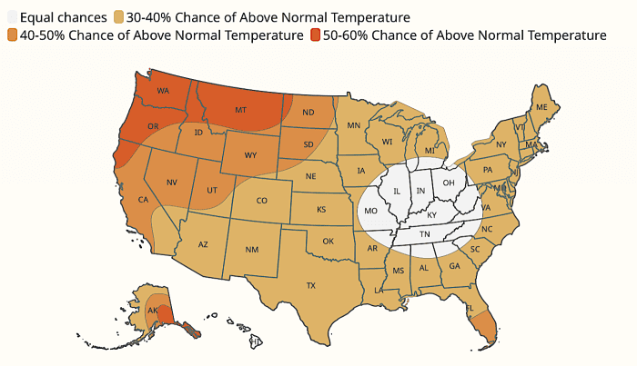 Temperature Map for Fall 2026